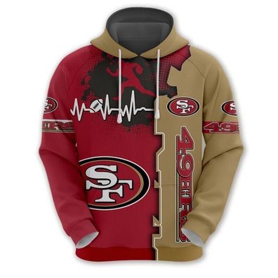 Fußball Herren Sweatshirt San Francisco 49ers Trefferfarbe Kapuzenpullover