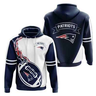 Fußball Herren 3D Sweatshirt New England Patriots Hoodie Kapuzenpullover Rot
