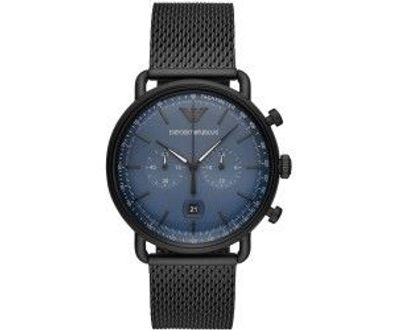 Emporio Armani Herren Chronograph Quarz Uhr mit Edelstahl Armband AR11201