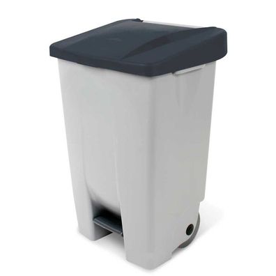Tret-Abfallbehälter mit Rollen, 80 l, grau/schwarz HxBxT 740x490x420 mm