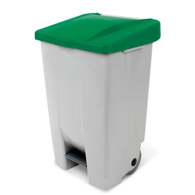 Tret-Abfallbehälter mit Rollen, 80 l, grau/grün HxBxT 740x490x420 mm