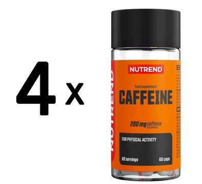 4 x Nutrend Caffeine, 200mg - 60 caps