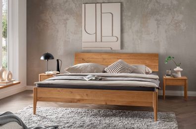Doppelbett 'Josy' 180x200cm Wildeiche geölt