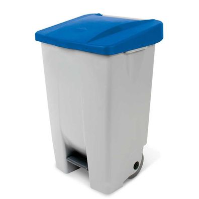Tret-Abfallbehälter mit Rollen, 80 l, grau/blau, HxBxT 740x490x420 mm
