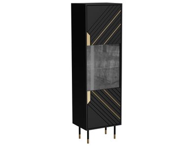 Vitrine Mountain Vitrinenschrank schwarz/gold 54 x 180 x 40 cm