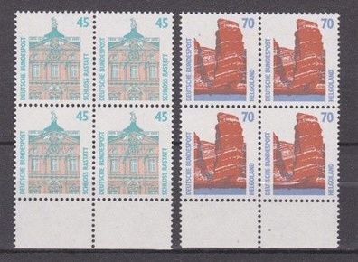 BRD 1990 postfrisch Sehenswürdigkeiten vierer Block MiNr. 1468-1469 mit Unterrand