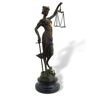 Bronzeskulptur Justitia Bronzestatue Bronze Sculptur Antik-Stil - 40cm