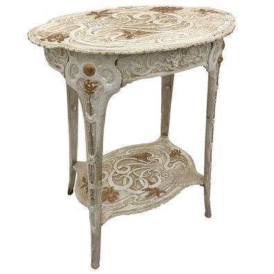 Tisch 60cm Beistelltisch Blumen Eisen 11,5kg Art Nouveau antik Stil table iron