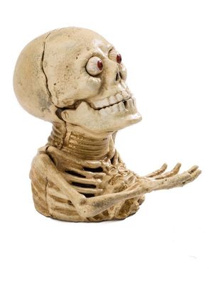 Spardose Skelett Gerippe Totenkopf Gothic Gusseisen Anatomie antik Stil Larp