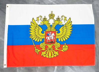 Fahne Flagge Russland mit Wappen - 60 x 90 cm