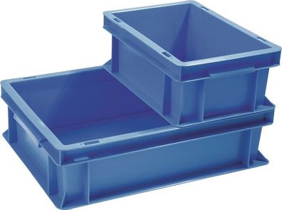 Transportbehälter L600xB400xH120mm blau PP Muschelgr. Seitenwände geschl. Tecwerk