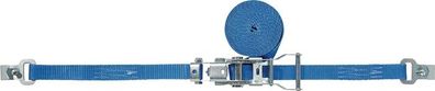 Zurrgurt DIN12195-2 L.4m B.25mm m. Ratsche+Flachhaken m. Sicherung LC U 1500daN TW