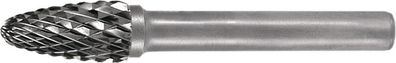 Frässtift RBF D.10mm Kopf-L.20mm Schaft-D.6mm HM Verz. Kreuz Tecwerk