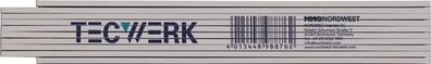 Gliedermaßstab Länge 2m mm/cm EG III Ku. weiß Tecwerk