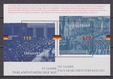 BRD 1998 postfrisch Michel-Nr. Block 43 Parlamentarischer Rat/Paulskirchenverfassung