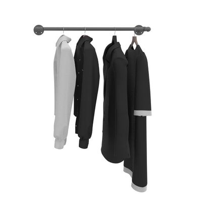 ilTubo Barra - Kleiderstange für die Wand aus Industrierohren. Belastbar bis 100 kg