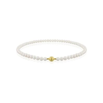 Luna-Pearls - HS1051 - Collier - 925 Silber gelbvergoldet - Süßwasser-Perle - 45cm