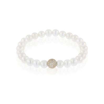 Luna-Pearls - 104.0276 - Armband - 925 Silber gelbvergoldet - Süßwasser-Zuchtperle