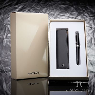 Montblanc Meisterstück Classique 145 Platin Füller Lederetui Set ID 130452