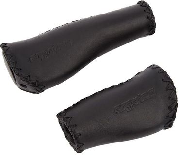 Ergotec Fahrradgriffe Monaco Leder schwarz lang kurz 135/92 mm Stopfen Nabenschaltung