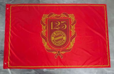 Fahne Flagge FC Bayern München 125 Jahre mit Ösen - 100 x 150 cm