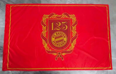 Fahne Flagge FC Bayern München 125 Jahre mit Hohlsaumen - 100 x 150 cm