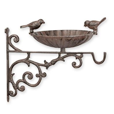 Vogeltränke zum Aufhängen Willkommensschild braunGusseisen H31,5cm Romantischer Stil
