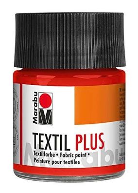 Marabu Textilmalfarbe Textil plus 50ml Textilfarbe T-Shirt Jeans 030 Zinoberrot hell