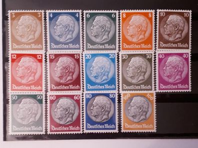 Deutsches Reich 1933 Hindenburg Satz Mi. Nr.482-495 WZ II 14 Werte