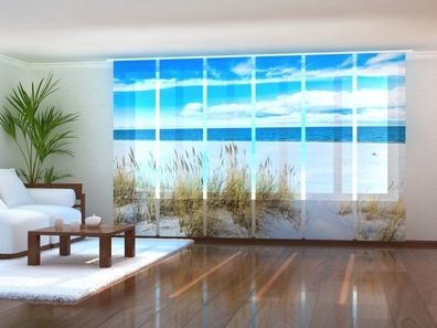 Foto Schiebegardine "weisse Küste" 3 Paneele 175x60 cm Gabardine Gardine