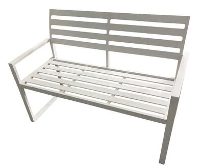 Gartenbank 2-sitzer 122 cm Aluminium weiss