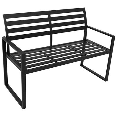 Gartenbank 2-sitzer 122 cm Aluminium schwarz