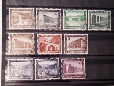 Deutsches Reich 1936 Winterhilfswerk Moderne Bauten Mi. Nr.634 - 642