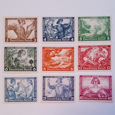 Deutsches Reich 1933 Satz Deutsche Nothilfe Mi. Nr.499 - 507