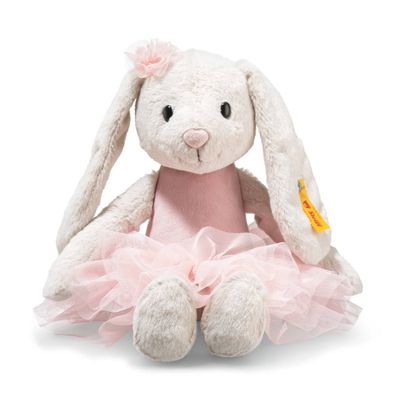 Steiff Hoppie Hase Ballethase 30cm grau rosa Soft Cuddly Friends 081064