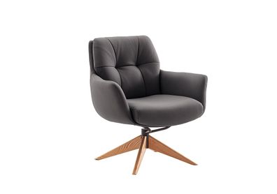 Lounge Sessel Assento C mit Armlehne Leder anthrazit