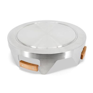Petromax Deckel für Feuertonne Pyron 3-in-1 Edelstahldeckel mit Holzgriffen PYRON-LI