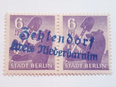 Alliierte Besatzungszone Stadt Berlin Zehlendorf Mi. Nr. 2 A mit Notstempel