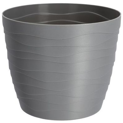 KADAX Blumentopf aus Kunststoff, rund, 13 cm, Grau