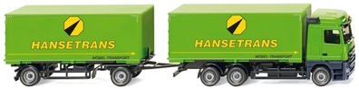 Wiking H0 1/87 057311 LKW MB Actros Wechselkoffer-Aufbau Hängerzug "Hansetrans" - OVP