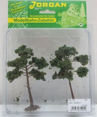 Jordan H0/N [5D] Modell - Kiefern klein 11cm fertig beflockt 2 Stück - OVP NEU