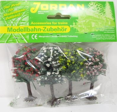 Jordan N [7E] Modell - Laubbäume 6 cm fertig bunt beflockt 4 Stück - OVP NEU