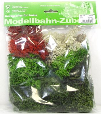 Jordan H0/N [70A] Island Moos farblich sortiert - Großpackung ca. 80g - OVP NEU