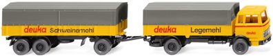 Wiking H0 1/87 043201 MB 1620 Pritschenhängerzug "Deuka"- NEU OVP