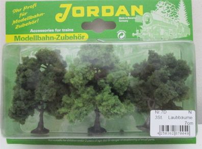 Jordan N [7D] Modell - Laubbäume klein fertig beflockt 7cm 3 Stück - OVP NEU