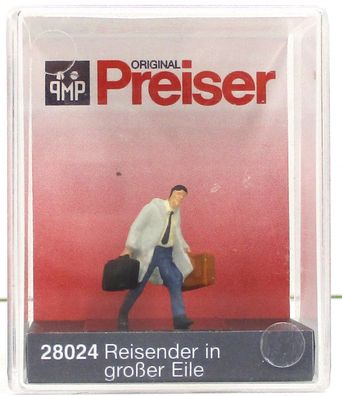Preiser Exclusiv 28024 Reisender in Eile Einzel Figuren H0 1:87 OVP (5863K)