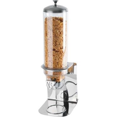 Cerealienspender Edelstahl & Polycarbonat 4L – Müslispender für Cornflakes & Müsli