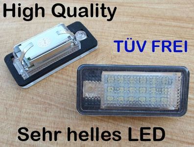 TOP Led Kennzeichenbeleuchtung Audi A3 8P - A4 B6 B7 - A6 4F - Q7 TÜV-FREI