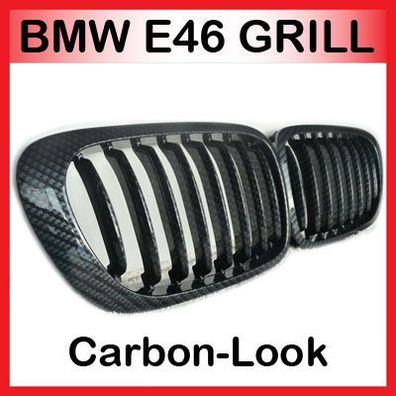 für BMW E46 Coupe Cabrio CARBON Nieren Grill 3er 99-02