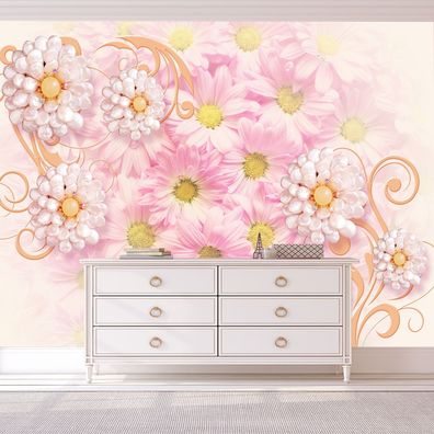 Vlies Fototapete Wandtapete Wandbilder Wandtapeten 3D Schöner Blume Schmuck 1550